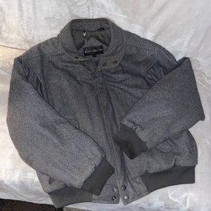 Grey members only winter pea coat